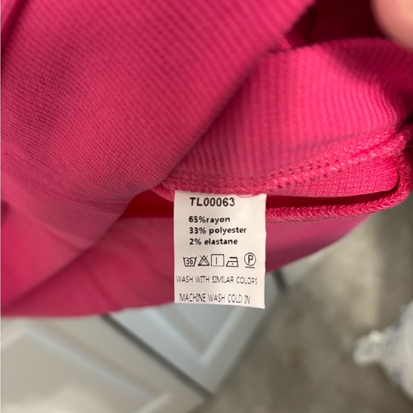 Anrabess Size XL oversized hot Pink Sweatshirt with Side Zippers crew neck - Picture 9 of 10